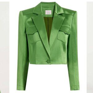 Cinc a sept Ida Cropped Satin Blazer 0